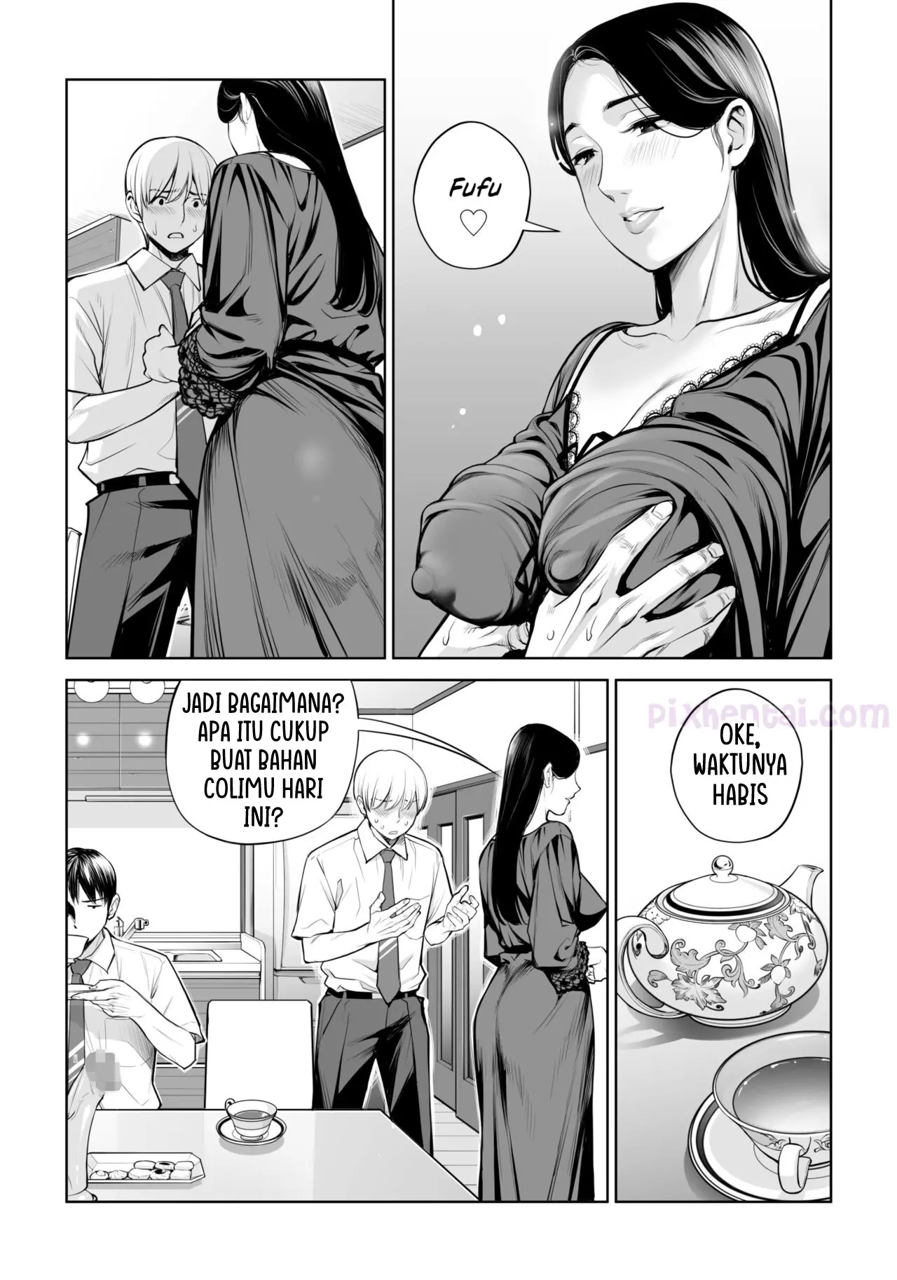 Komik hentai xxx manga sex bokep Kurokami Onna no Fudeoroshi Mbak-Mbak Kasir Bohay Penggoda Perjaka 33